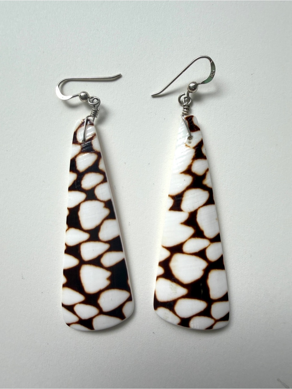 Native American Teardrop Shell Dangle Earrings